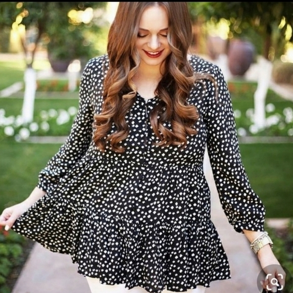 Anthropologie Maeve Lila Tiered Button Up Top Size Small - Picture 3 of 13